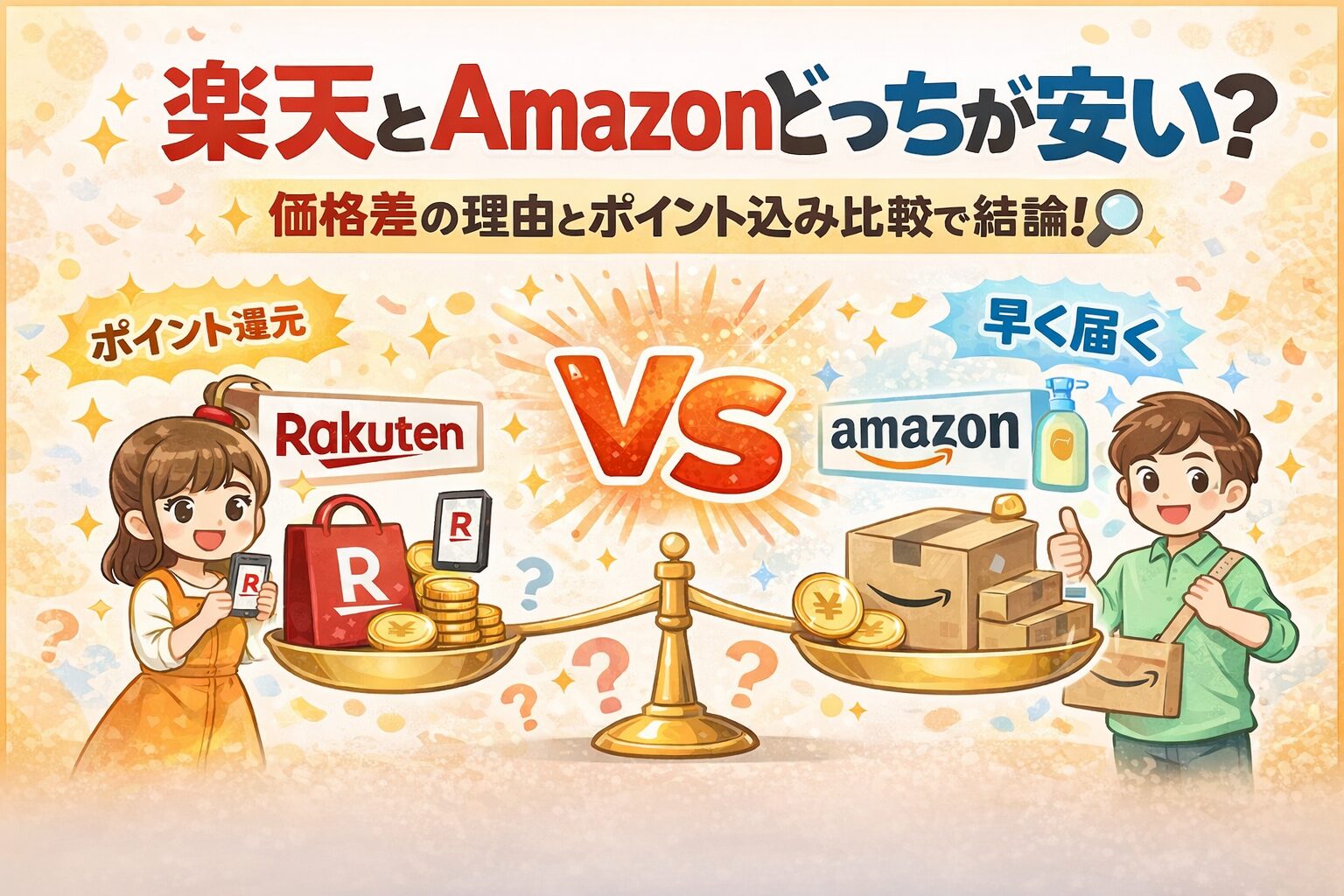 楽天とAmazonどっちが安い？価格差の理由とポイント込み比較で結論！