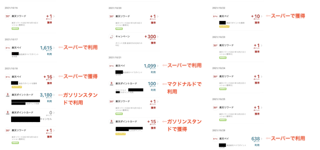 楽天経済圏のポイント収支の例4