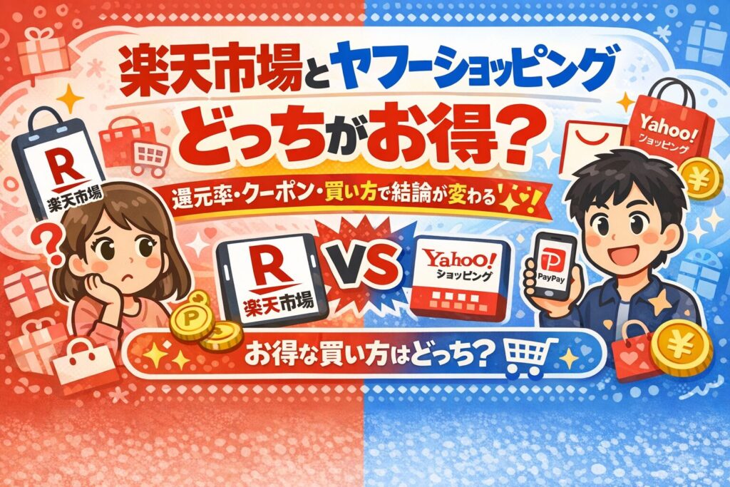 【2026年版】楽天市場とヤフーショッピングどっちがお得？還元率・クーポン・買い方で結論が変わる比較ガイド