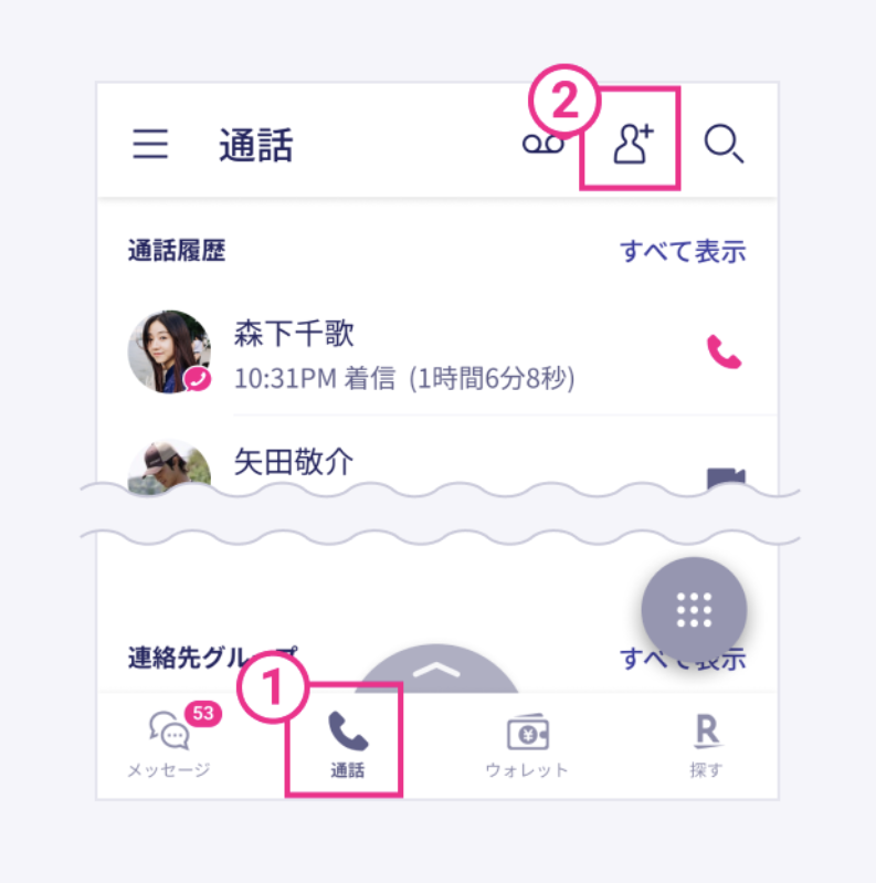 楽天リンク電話帳の追加1