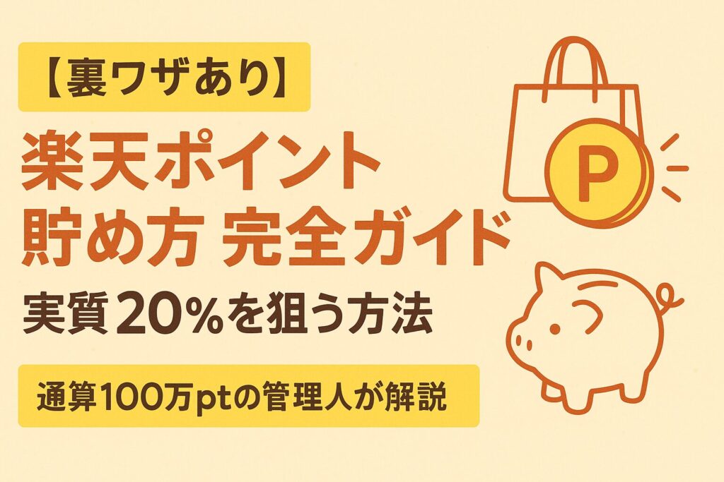 【裏ワザあり】楽天ポイント貯め方 完全ガイド|実質20%を狙う方法【2025年版】
