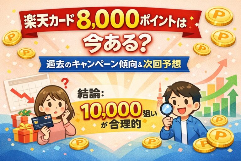【2026年最新】楽天カード8,000ポイントは今ある？過去実績（2022〜2026）と次回傾向｜結論：10,000狙いが合理的