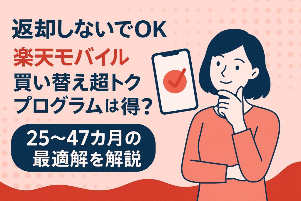 【返却しないでOK】楽天モバイル「買い替え超トクプログラム」は得?25〜47カ月の最適解を解説