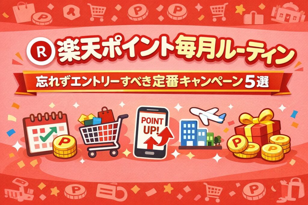 楽天ポイント毎月ルーティン｜忘れずエントリーすべき定番キャンペーン5選