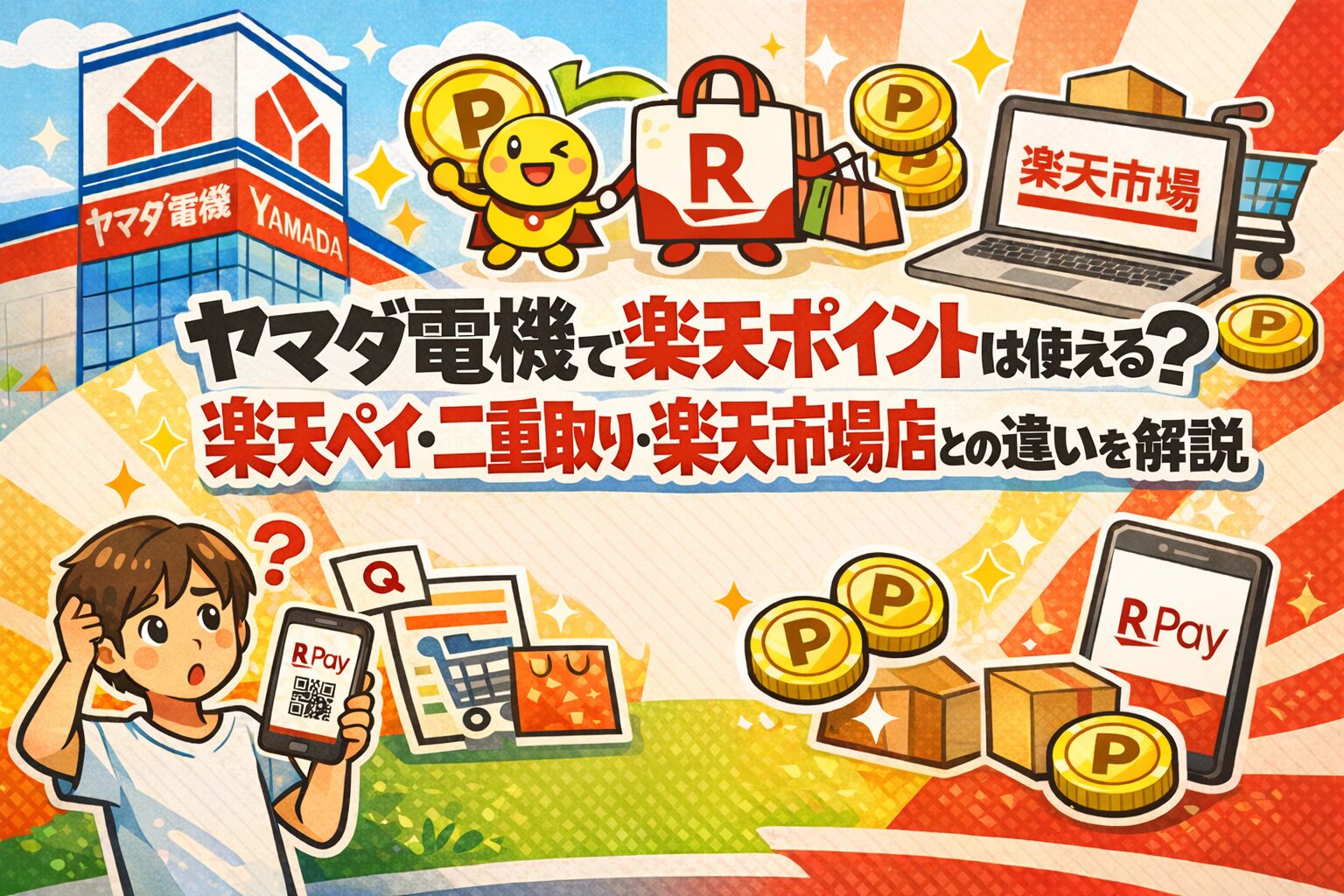 ヤマダ電機で楽天ポイントは使える？楽天ペイ・二重取り・楽天市場店との違いを解説
