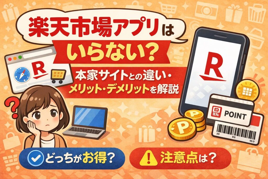 楽天市場アプリはいらない？本家サイトとの違い・メリットとデメリットを解説