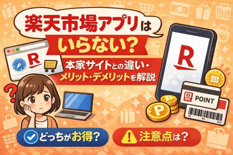 楽天市場アプリはいらない？本家サイトとの違い・メリットとデメリットを解説