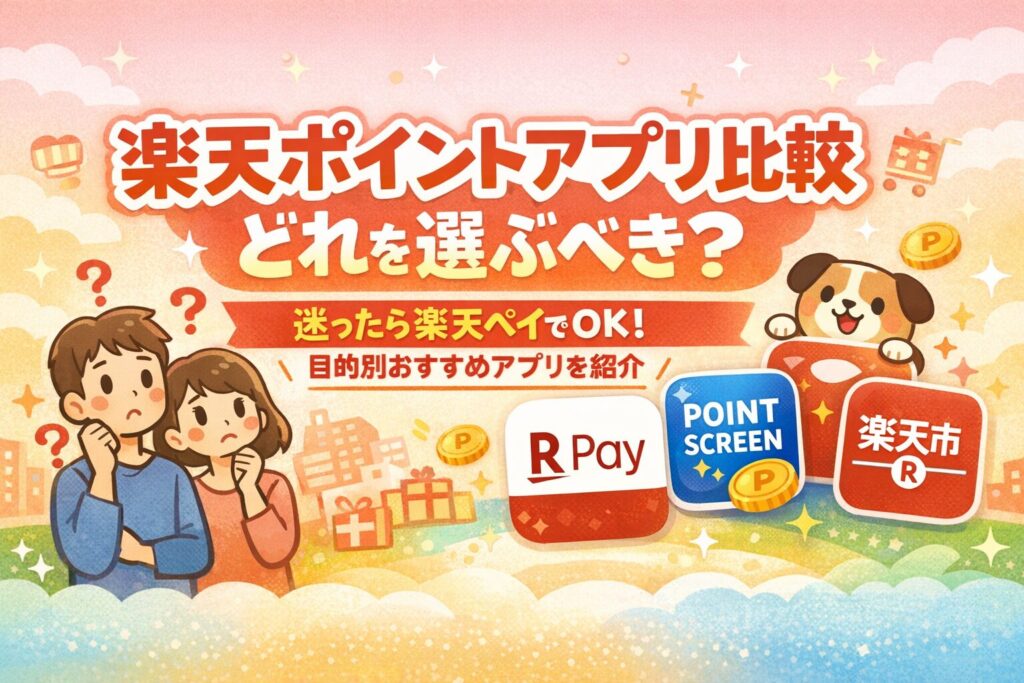 【2026年版】楽天ポイントアプリはどれがいい？違いを4種類で比較（結論：楽天ペイ）
