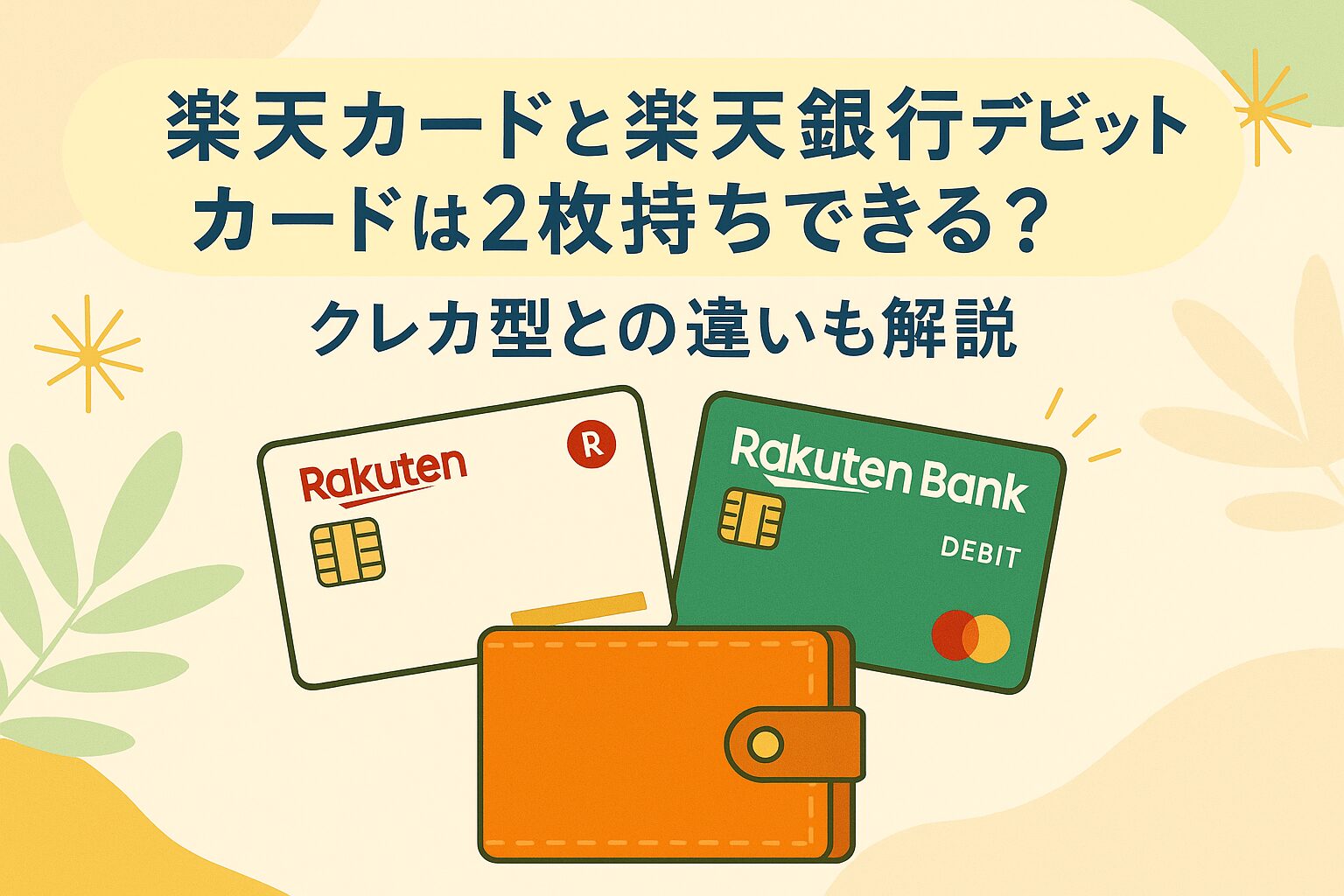 【2025年最新版】楽天カードと楽天銀行デビットカードは2枚持ちできる?クレカ型との違いも解説