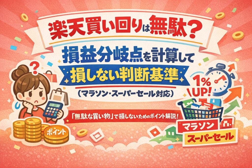 楽天買い回りは無駄？損益分岐点を計算して損しない判断基準（マラソン・スーパーセール対応）