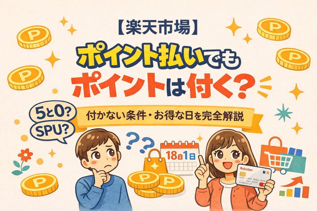 【楽天市場】ポイント払いでもポイントは付く？付かない条件・お得な日を完全解説
