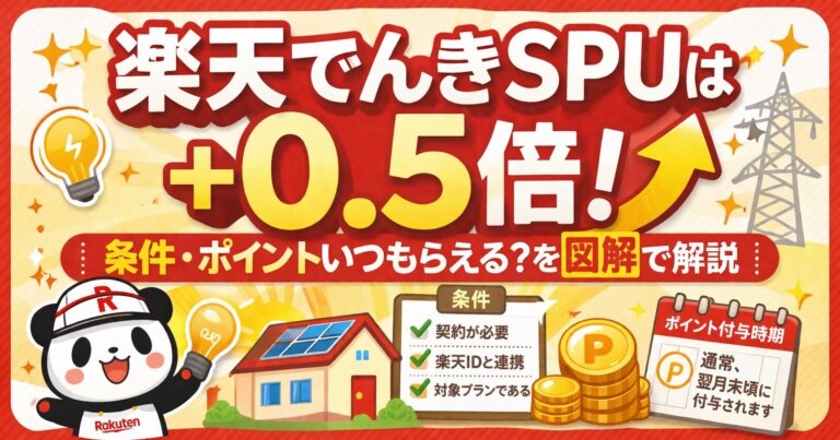 楽天でんきSPUは+0.5倍！条件・ポイントいつもらえる？を図解で解説