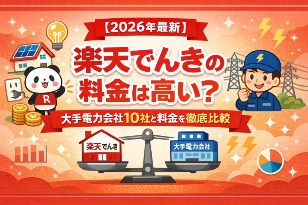 【2026年最新】楽天でんきの料金は高い？大手電力会社10社と料金を徹底比較