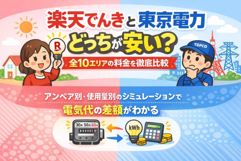楽天でんきと東京電力どっちが安い？全10エリアの料金を徹底比較【2026年】