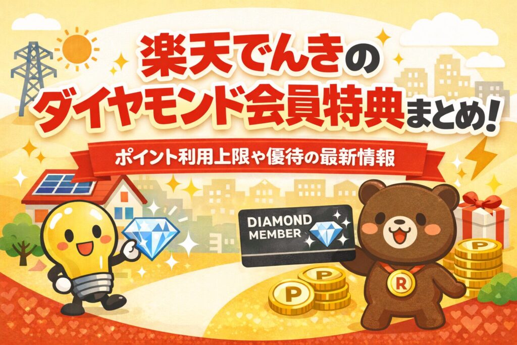 楽天でんきのダイヤモンド会員特典まとめ！ポイント利用上限や優待の最新情報