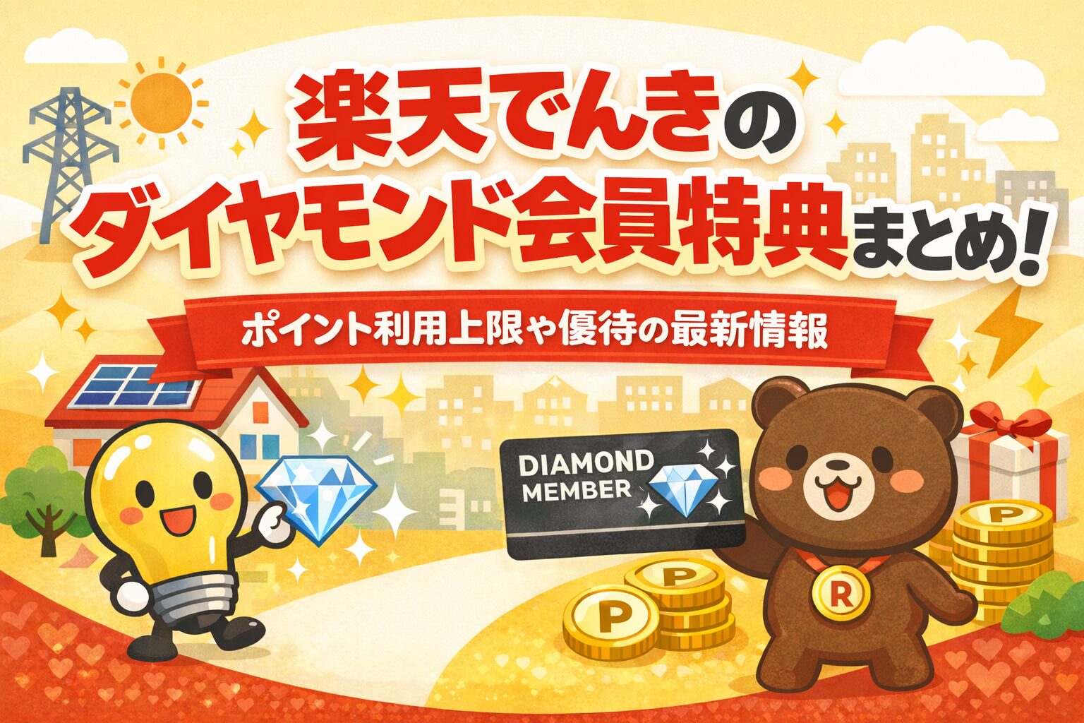 楽天でんきのダイヤモンド会員特典まとめ！ポイント利用上限や優待の最新情報