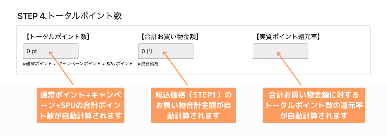 楽天ポイント自動計算シミュレーターの使い方４（PC）