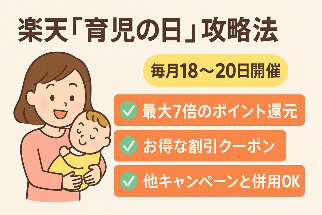 ​楽天「育児の日」攻略法！毎月18〜20日開催のお得なキャンペーンを徹底解説