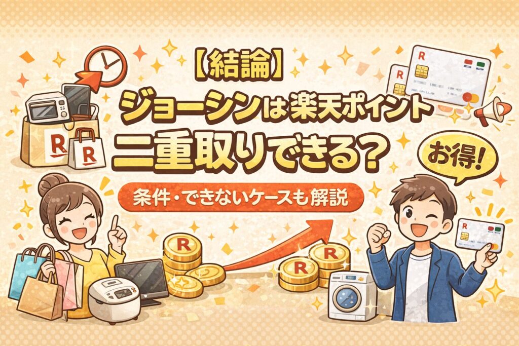 【結論】ジョーシンは楽天ポイント二重取りできる？条件・できないケースも解説