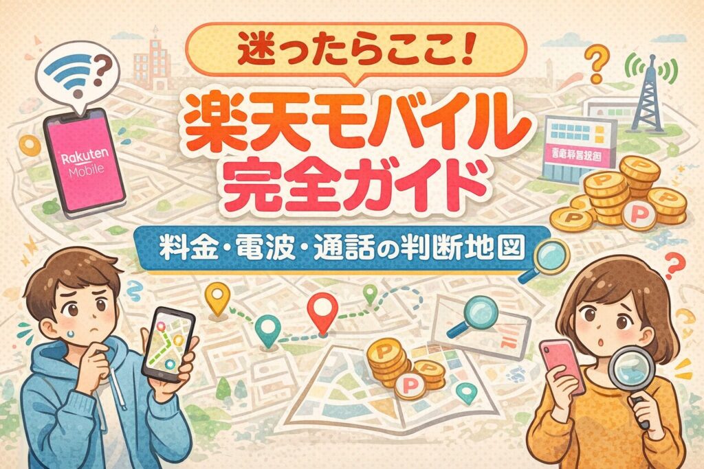 【2026年最新】楽天モバイル完全ガイド｜迷ったらここ！料金・電波・通話の判断地図