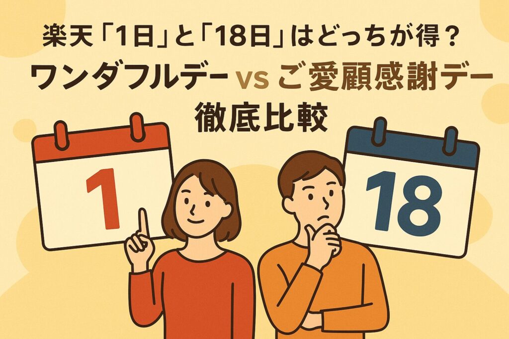 楽天「1日」と「18日」どっちがお得？｜ワンダフルデー vs ご愛顧感謝デー徹底比較