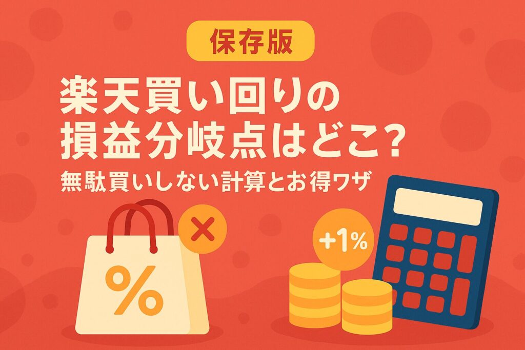 楽天買い回りの損益分岐点はどこ？無駄買いしないための計算方法とお得な買い方