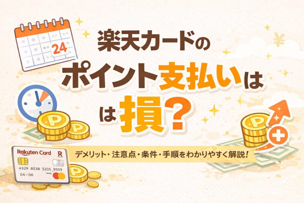 楽天カードのポイント支払いは損？デメリットと注意点・条件・手順をわかりやすく解説
