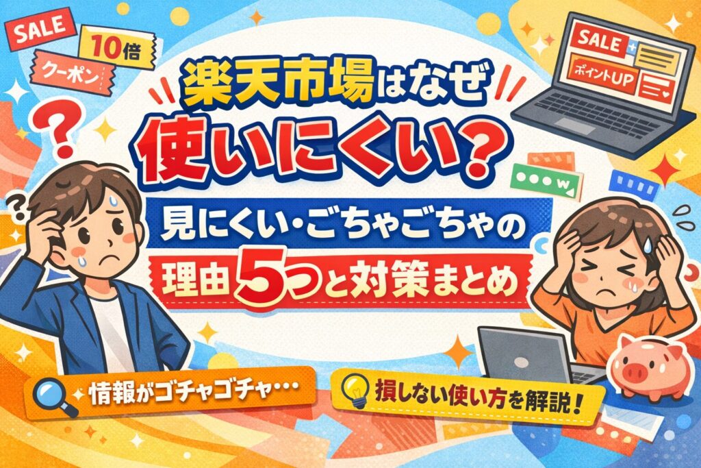 楽天市場はなぜ使いにくい？見にくい・ごちゃごちゃの理由5つと対策まとめ