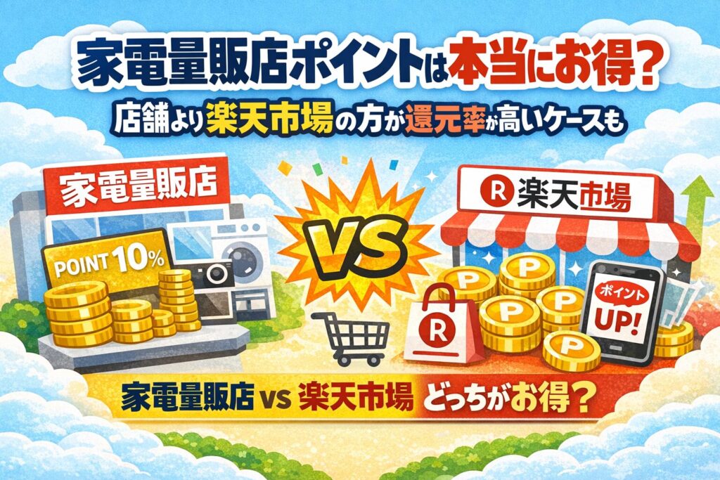 家電量販店ポイントは本当にお得？店舗より楽天市場の方が還元率が高いケースも