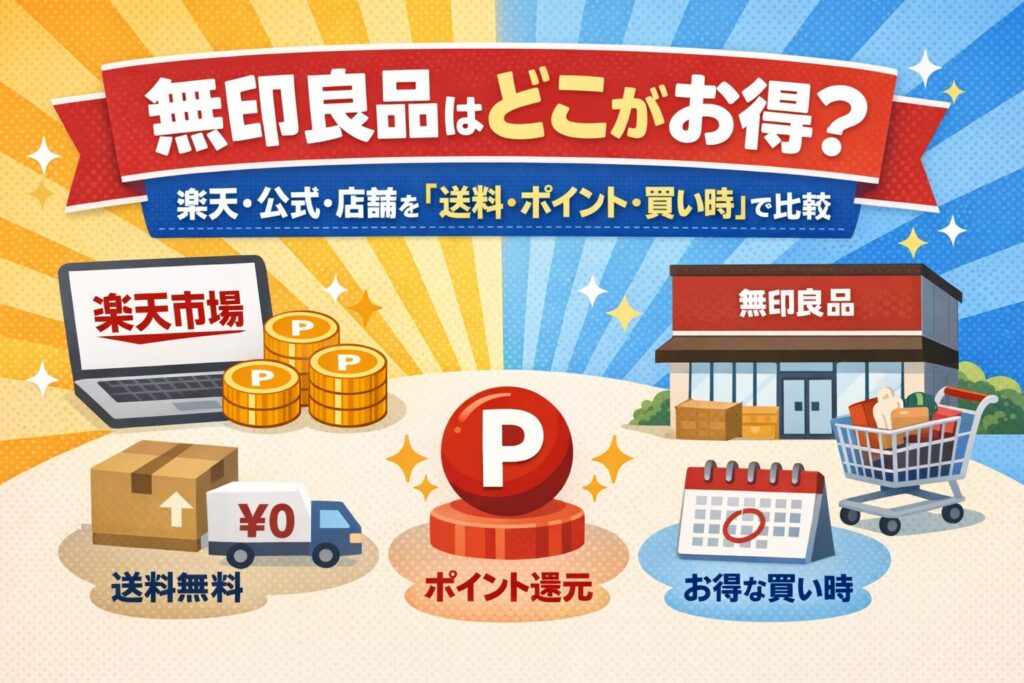 【2026年版】無印良品はどこがお得？楽天・公式・店舗を「送料・ポイント・買い時」で比較