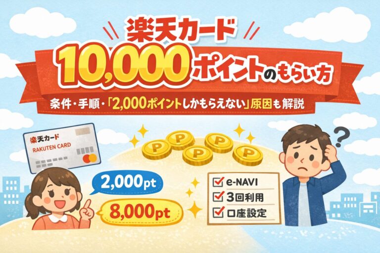 楽天カード10,000ポイントのもらい方｜条件・手順・「2,000ポイントしかもらえない」原因も解説