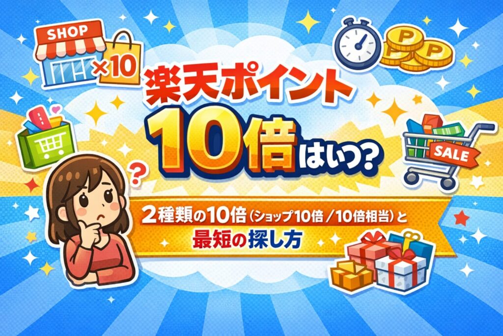 【2026年版】楽天ポイント10倍はいつ？2種類の10倍（ショップ10倍／10倍相当）と最短の探し方