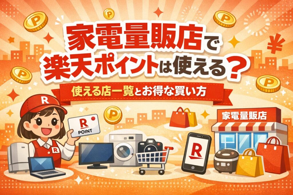 家電量販店で楽天ポイントは使える？使える店一覧とお得な買い方【2026年版】
