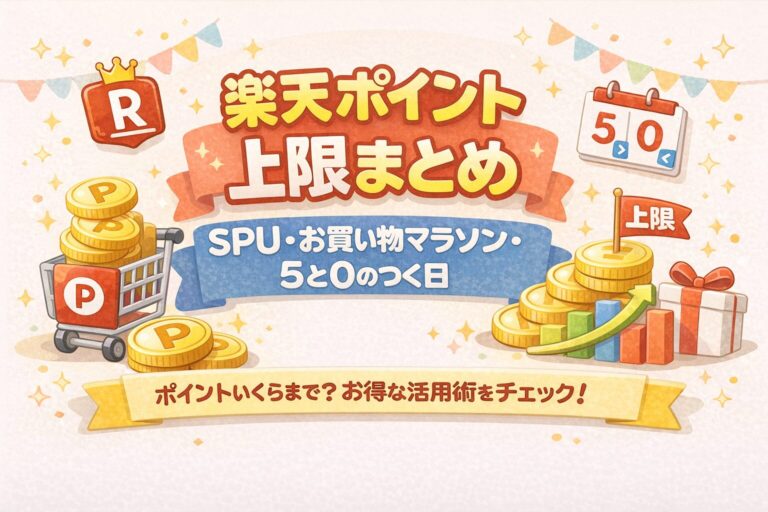 【2026年版】楽天ポイント上限まとめ｜SPU・お買い物マラソン・5と0のつく日【早見表＆目安金額】