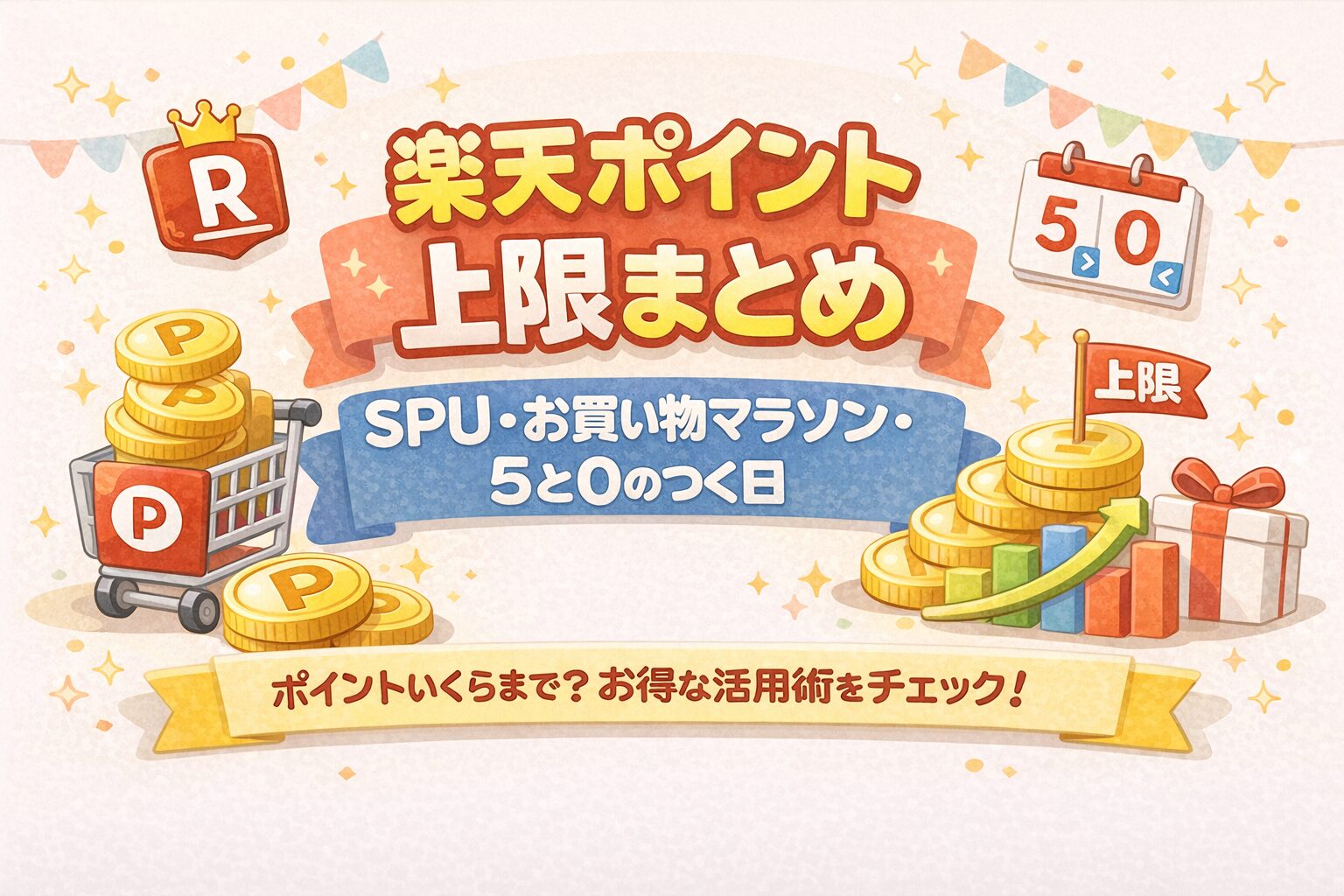 【2026年版】楽天ポイント上限まとめ｜SPU・お買い物マラソン・5と0のつく日【早見表＆目安金額】