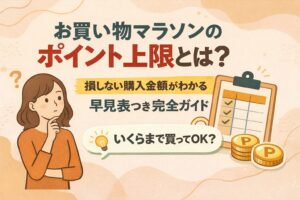 楽天お買い物マラソンのポイント上限はいくらまで？【10,000pt増額回対応】早見表で損しない目安を解説