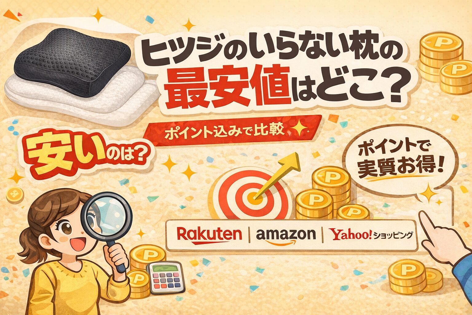 【2026年最新】ヒツジのいらない枕の最安値はどこ？ ポイント込みで比較｜楽天市場が実質お得な理由