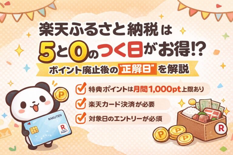 【2026年版】楽天ふるさと納税は5と0のつく日がお得？ポイント廃止後も対象？上限・付与日まで解説
