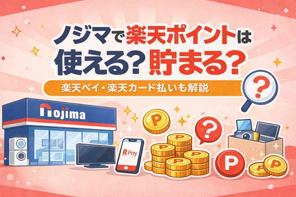 ノジマで楽天ポイントは使える？貯まる？楽天ペイ・楽天カード払いも解説