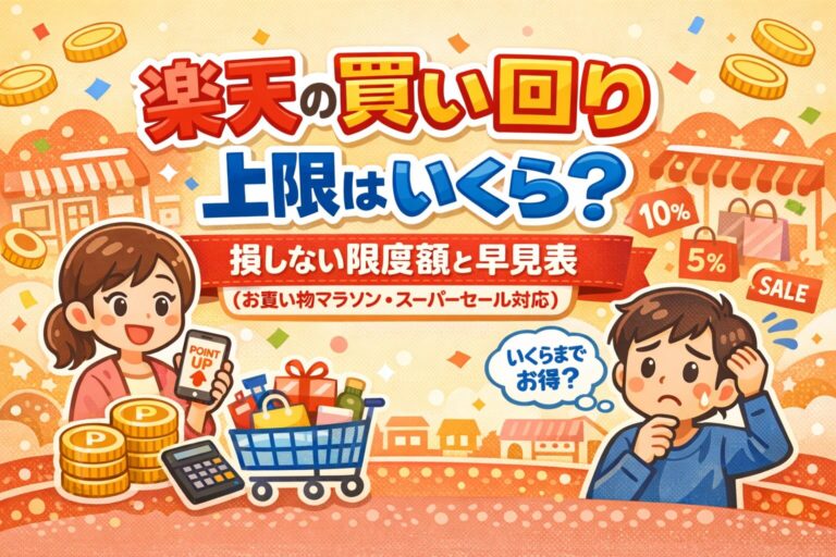 楽天の買い回り上限はいくら？損しない限度額と早見表（お買い物マラソン・スーパーセール対応）