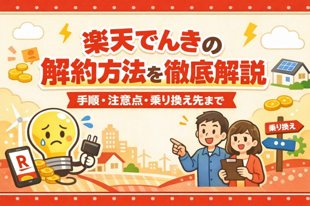 楽天でんきの解約方法を徹底解説｜手順・注意点・乗り換え先まで【2026年最新】
