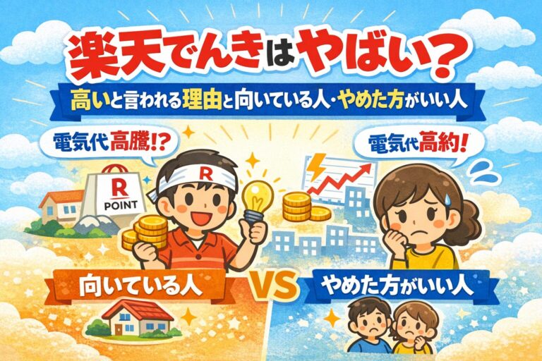 【2026年最新】楽天でんきはやばい？高いと言われる理由と向いている人・やめた方がいい人
