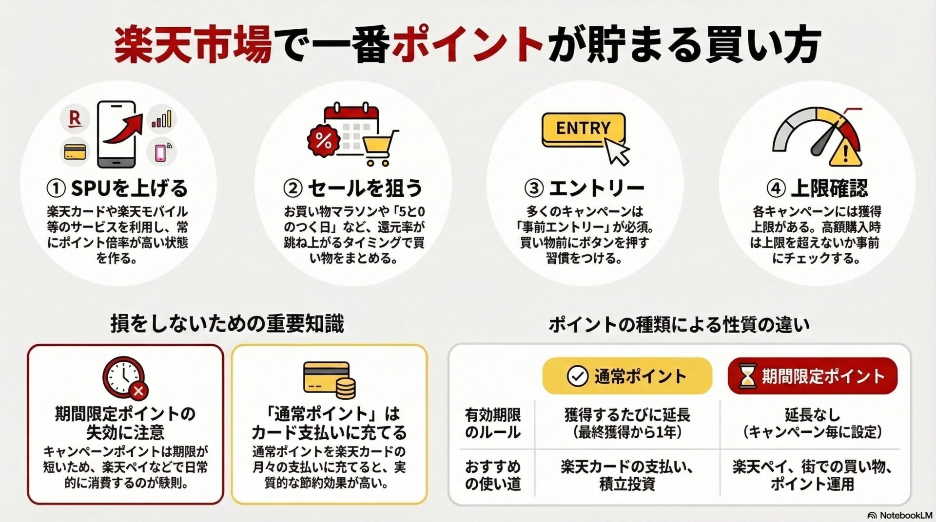 楽天市場でポイントを最大化する買い方（SPU・セール・エントリー・上限確認）