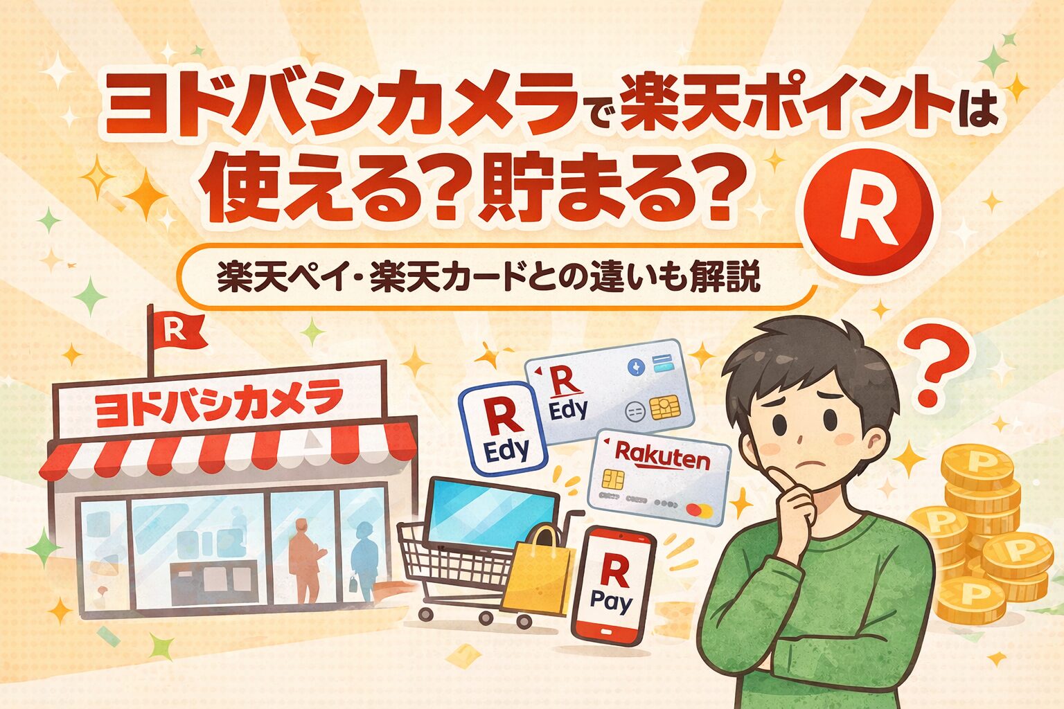 ヨドバシカメラで楽天ポイントは使える？貯まる？楽天ペイ・楽天カードとの違いも解説