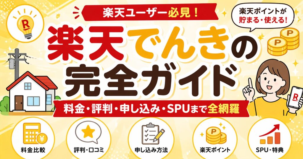 楽天でんきの完全ガイド｜料金・評判・申し込み・SPUまで全網羅【2026年版】