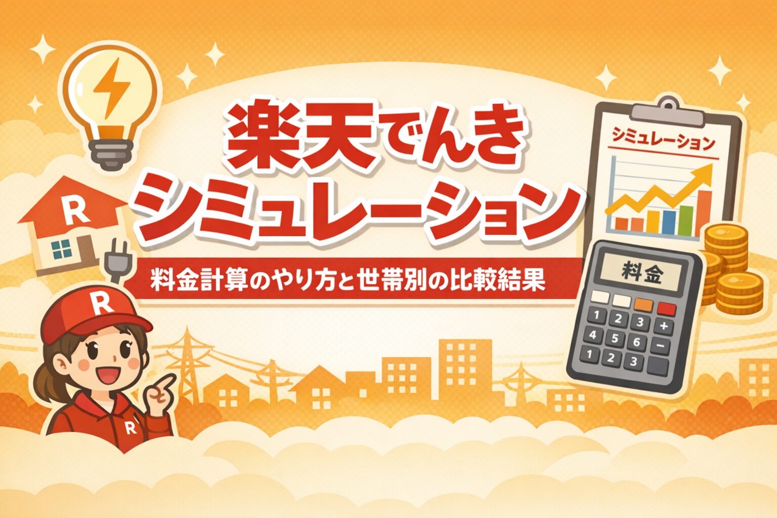 楽天でんきシミュレーション｜料金計算のやり方と世帯別の比較結果