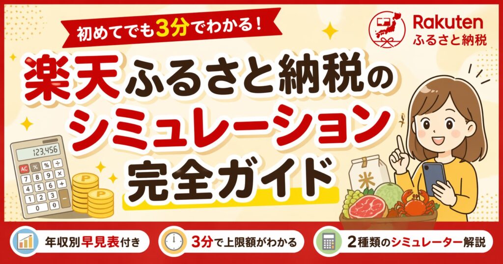 【2026年最新】楽天ふるさと納税のシミュレーション完全ガイド｜年収別早見表付き