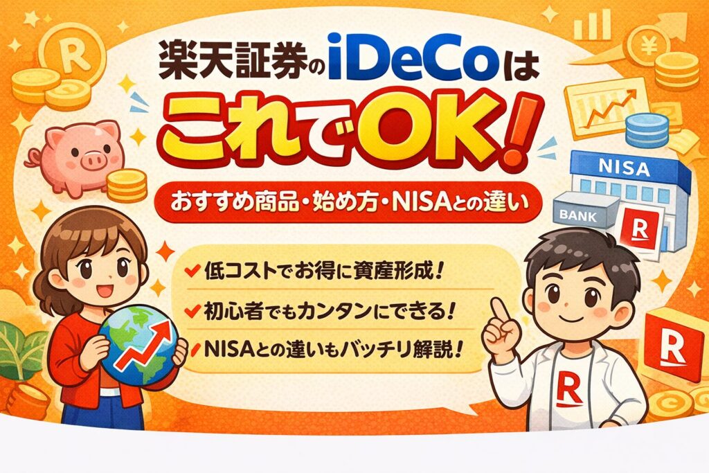 楽天証券のiDeCoはこれでOK｜おすすめ商品・始め方・NISAとの違い
