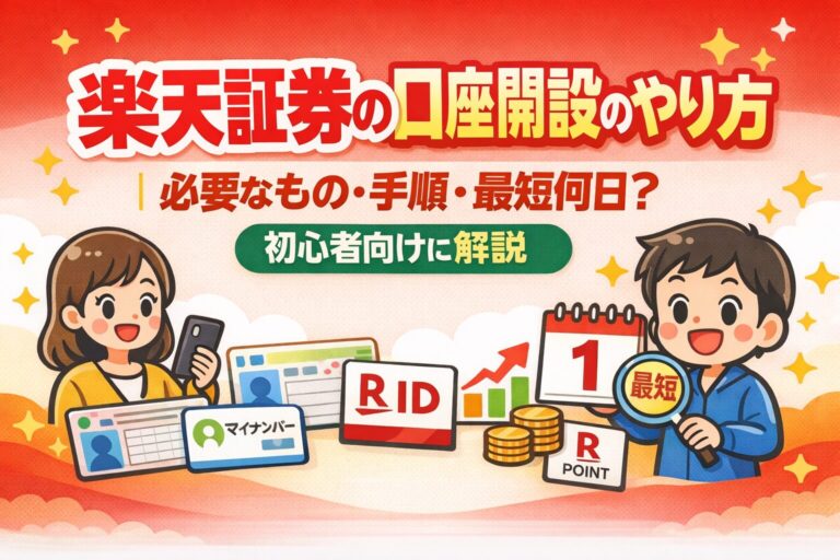 楽天証券の口座開設のやり方｜必要なもの・手順・最短何日？初心者向けに解説
