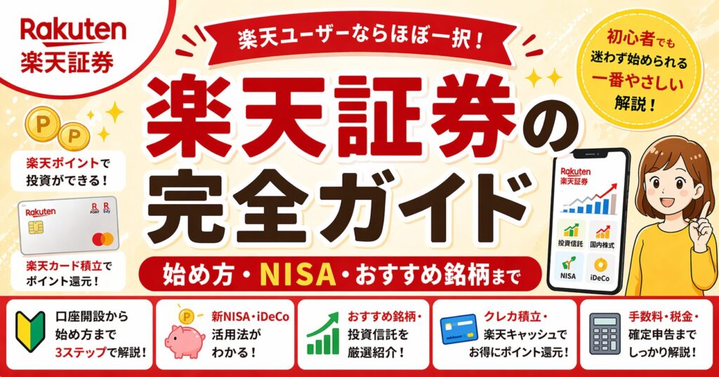 楽天証券の完全ガイド｜始め方・NISA・おすすめ銘柄まで【2026年版】